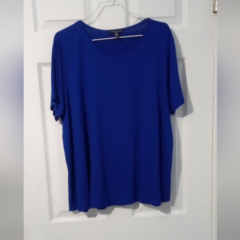 Vibrant Blue Short Sleeve Women's Top